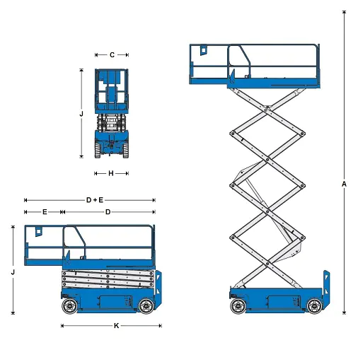 Xe nâng người cắt kéo cao 12 mét Genie GS-3246