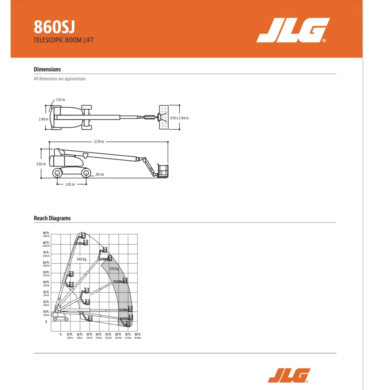 Xe nâng người cần thẳng cao 28 mét JLG 860SJ