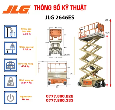 Xe nâng người cắt kéo 10 mét JLG 2646ES